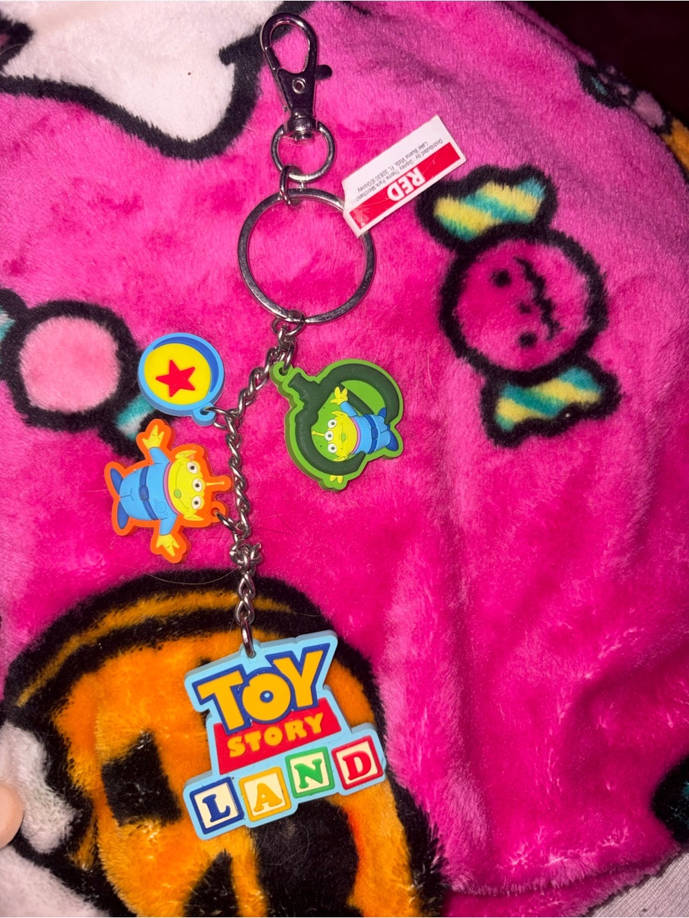 Disney Parks Toy Story Land Multi-Color Keychain bag charm with Alien Charms